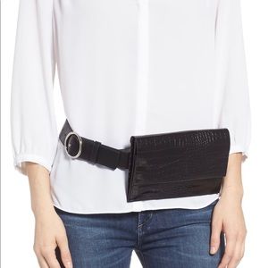 New❗️ HALOGEN crocodile embossed belt bag